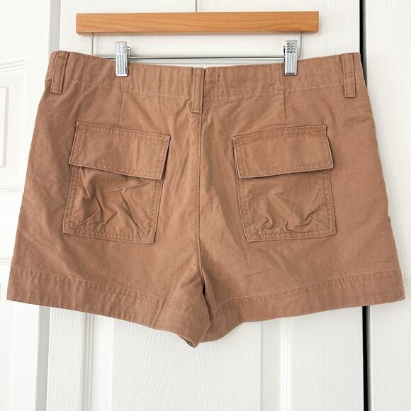 NWOT ASOS DESIGN 100% Cotton Drawstring Shorts Tan Brown Beige Women’s Size 8 - Picture 6 of 9